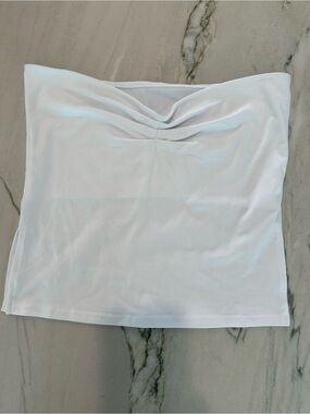 White Strapless Tube Top